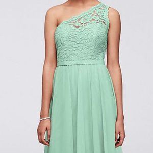 Short One Shoulder Lace Dress via David's Bridal
